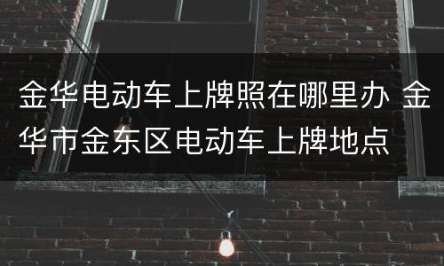 金华电动车上牌照在哪里办 金华市金东区电动车上牌地点