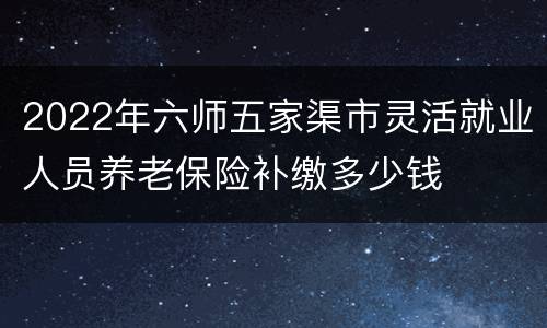 2022年六师五家渠市灵活就业人员养老保险补缴多少钱