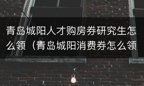 青岛城阳人才购房券研究生怎么领（青岛城阳消费券怎么领）