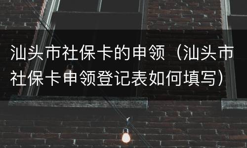 汕头市社保卡的申领（汕头市社保卡申领登记表如何填写）