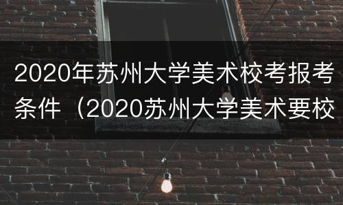 2020年苏州大学美术校考报考条件（2020苏州大学美术要校考吗）