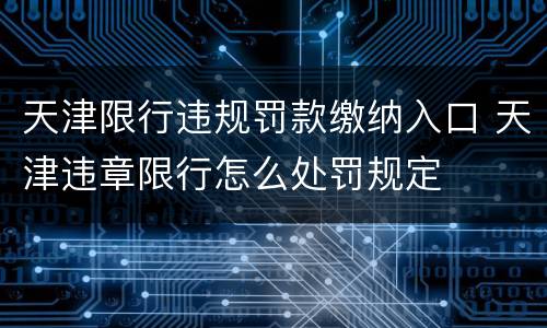 天津限行违规罚款缴纳入口 天津违章限行怎么处罚规定