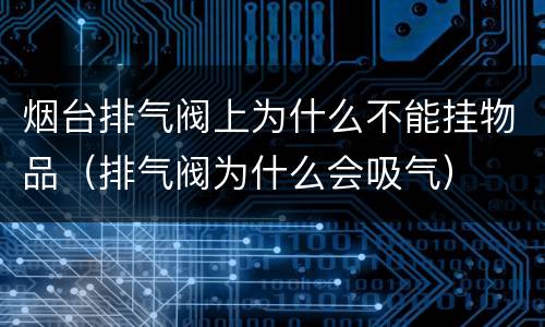 烟台排气阀上为什么不能挂物品（排气阀为什么会吸气）