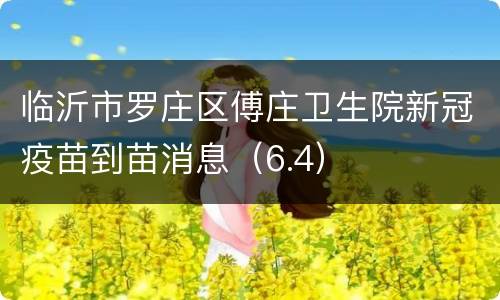 临沂市罗庄区傅庄卫生院新冠疫苗到苗消息（6.4）