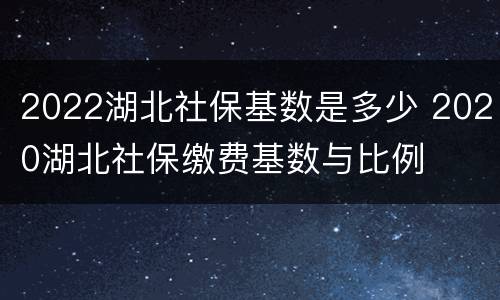2022湖北社保基数是多少 2020湖北社保缴费基数与比例