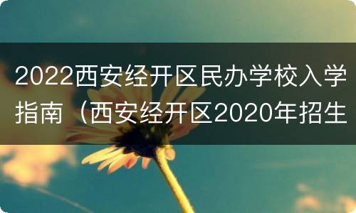 2022西安经开区民办学校入学指南（西安经开区2020年招生入学实施方案）