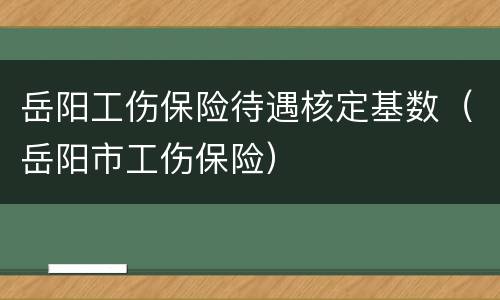 岳阳工伤保险待遇核定基数（岳阳市工伤保险）