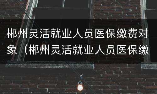 郴州灵活就业人员医保缴费对象（郴州灵活就业人员医保缴费对象是谁）
