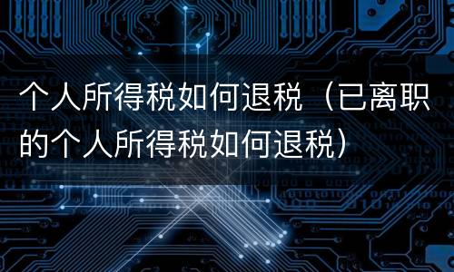 个人所得税如何退税（已离职的个人所得税如何退税）