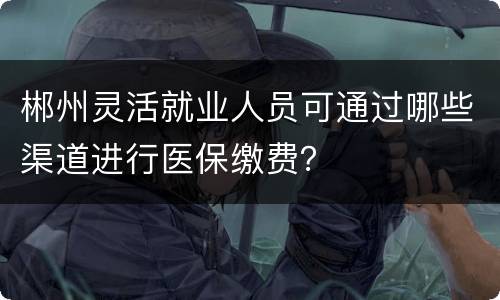 郴州灵活就业人员可通过哪些渠道进行医保缴费？