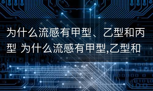 为什么流感有甲型、乙型和丙型 为什么流感有甲型,乙型和丙型的区别