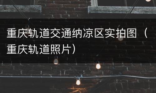 重庆轨道交通纳凉区实拍图（重庆轨道照片）