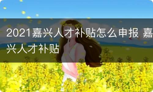 2021嘉兴人才补贴怎么申报 嘉兴人才补贴