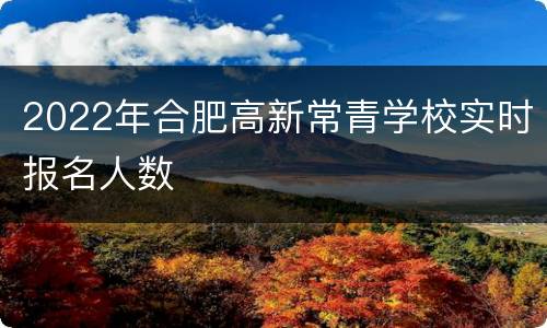 2022年合肥高新常青学校实时报名人数