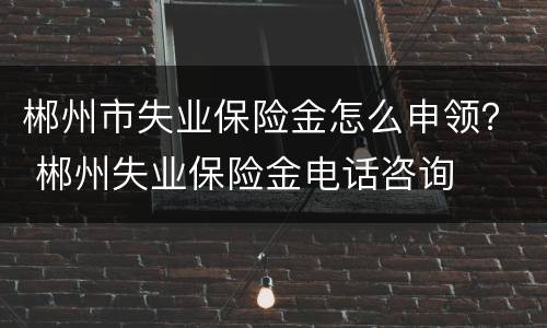 郴州市失业保险金怎么申领？ 郴州失业保险金电话咨询