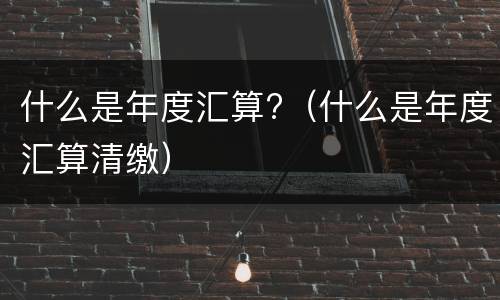 什么是年度汇算?（什么是年度汇算清缴）