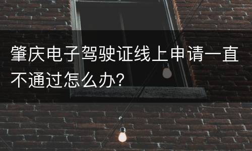 肇庆电子驾驶证线上申请一直不通过怎么办？
