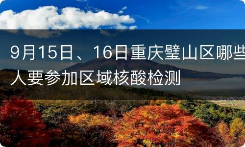 9月15日、16日重庆璧山区哪些人要参加区域核酸检测