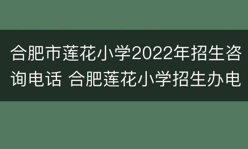 合肥市莲花小学2022年招生咨询电话 合肥莲花小学招生办电话