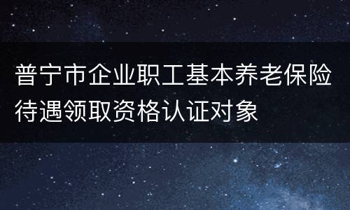 普宁市企业职工基本养老保险待遇领取资格认证对象
