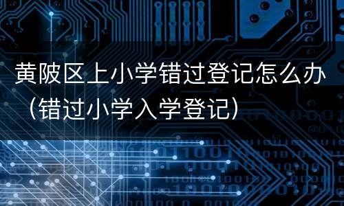黄陂区上小学错过登记怎么办（错过小学入学登记）