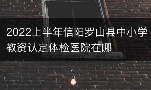 2022上半年信阳罗山县中小学教资认定体检医院在哪