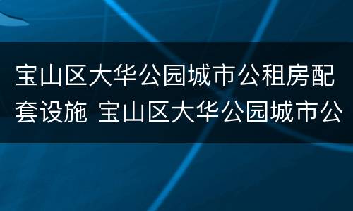 宝山区大华公园城市公租房配套设施 宝山区大华公园城市公租房配套设施怎么样