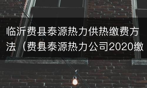 临沂费县泰源热力供热缴费方法（费县泰源热力公司2020缴费）
