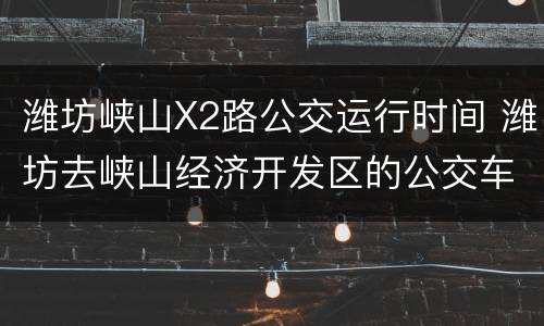潍坊峡山X2路公交运行时间 潍坊去峡山经济开发区的公交车