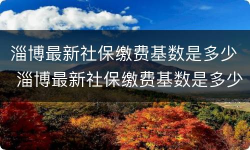 淄博最新社保缴费基数是多少 淄博最新社保缴费基数是多少钱一个月