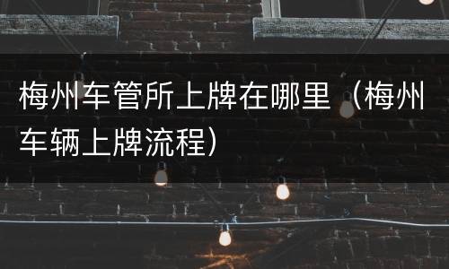 梅州车管所上牌在哪里（梅州车辆上牌流程）