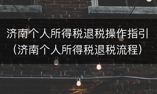济南个人所得税退税操作指引（济南个人所得税退税流程）