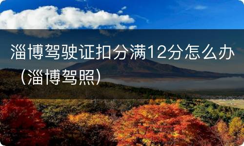淄博驾驶证扣分满12分怎么办（淄博驾照）