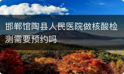 邯郸馆陶县人民医院做核酸检测需要预约吗