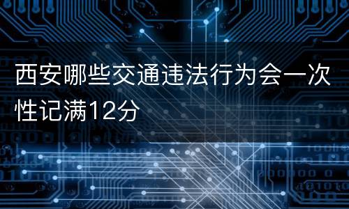 西安哪些交通违法行为会一次性记满12分