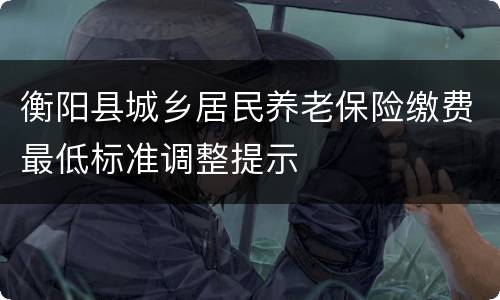 衡阳县城乡居民养老保险缴费最低标准调整提示