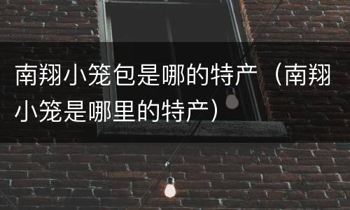 南翔小笼包是哪的特产（南翔小笼是哪里的特产）