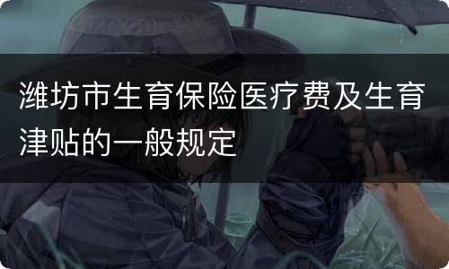 潍坊市生育保险医疗费及生育津贴的一般规定