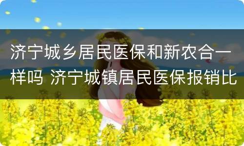 济宁城乡居民医保和新农合一样吗 济宁城镇居民医保报销比例