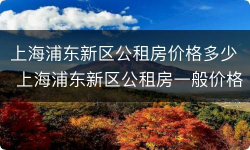 上海浦东新区公租房价格多少 上海浦东新区公租房一般价格