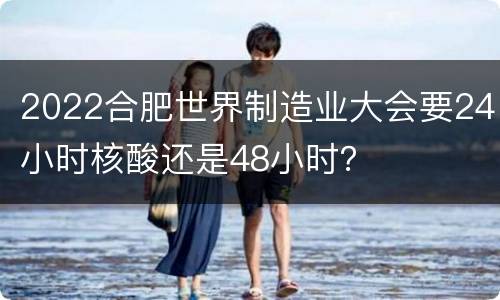 2022合肥世界制造业大会要24小时核酸还是48小时？