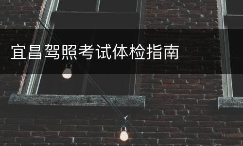 宜昌驾照考试体检指南