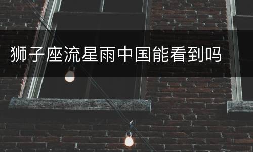 狮子座流星雨中国能看到吗