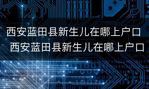 西安蓝田县新生儿在哪上户口 西安蓝田县新生儿在哪上户口啊