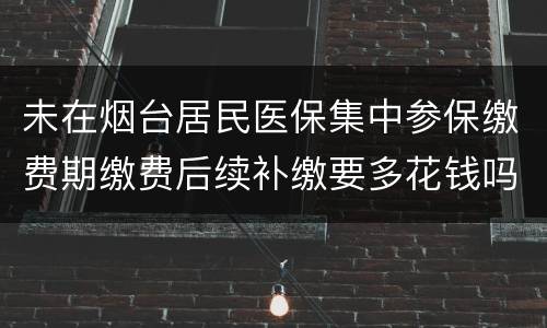 未在烟台居民医保集中参保缴费期缴费后续补缴要多花钱吗？