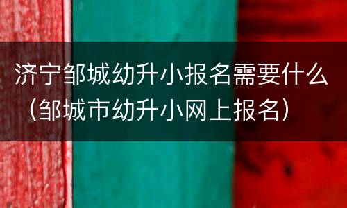 济宁邹城幼升小报名需要什么（邹城市幼升小网上报名）