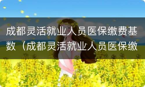 成都灵活就业人员医保缴费基数（成都灵活就业人员医保缴费基数是多少）