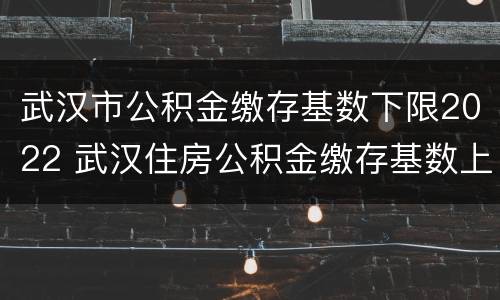 武汉市公积金缴存基数下限2022 武汉住房公积金缴存基数上限