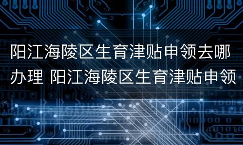 阳江海陵区生育津贴申领去哪办理 阳江海陵区生育津贴申领去哪办理呢