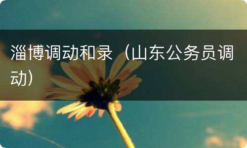 淄博调动和录（山东公务员调动）